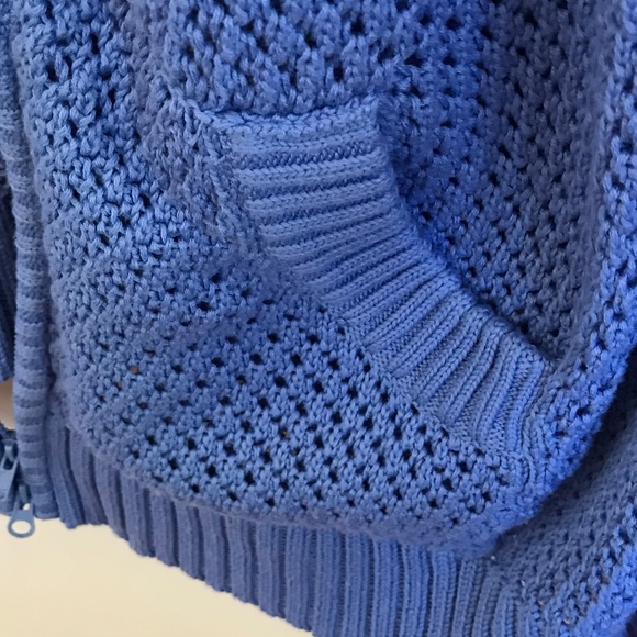 DENIM & CO. Cardigan Sweater Zip Up Hoodie Knit Blue Women’s Plus Size 1X - Picture 7 of 15